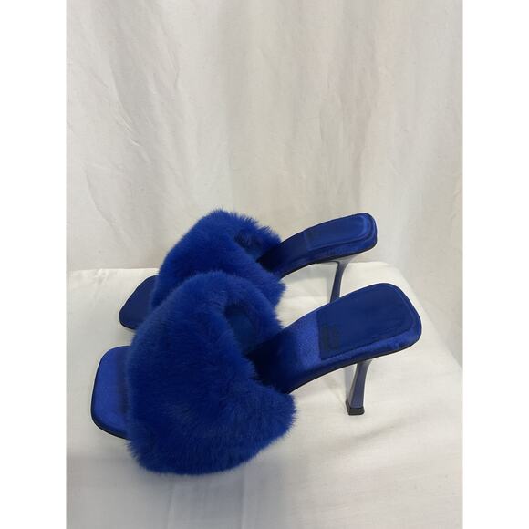 Jeffrey Campbell 'Utopic' Blue Vegan Leather Mule Size 8.5 - Picture 4 of 6